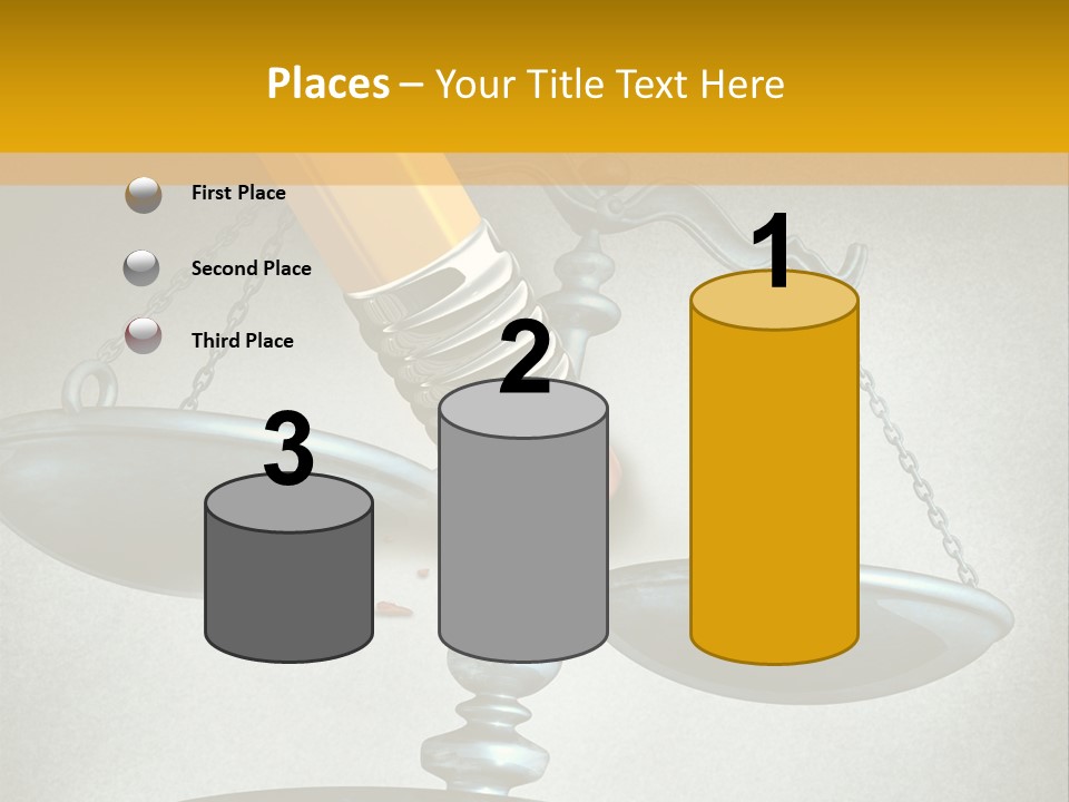 A Pencil And A Pencil On Top Of A Scale PowerPoint Template