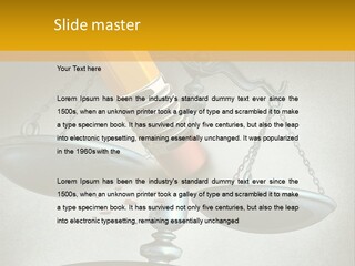 A Pencil And A Pencil On Top Of A Scale PowerPoint Template