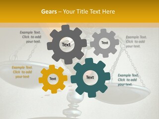A Pencil And A Pencil On Top Of A Scale PowerPoint Template