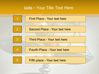 A Pencil And A Pencil On Top Of A Scale PowerPoint Template