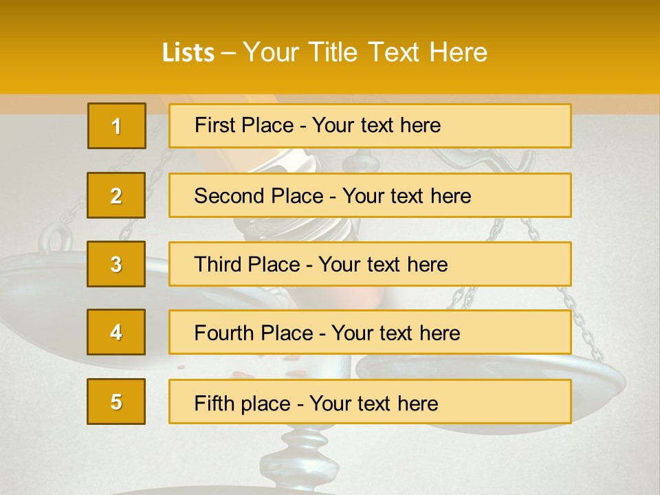 A Pencil And A Pencil On Top Of A Scale PowerPoint Template