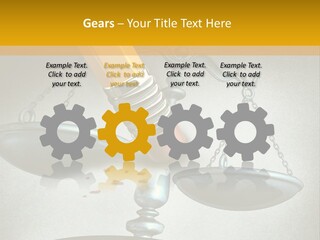 A Pencil And A Pencil On Top Of A Scale PowerPoint Template