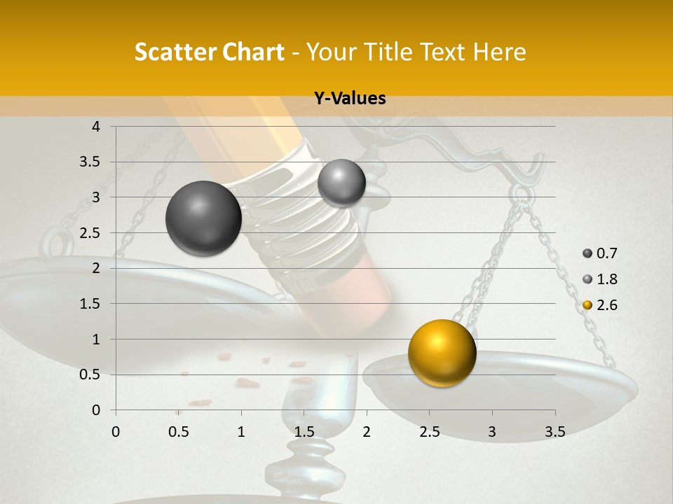 A Pencil And A Pencil On Top Of A Scale PowerPoint Template