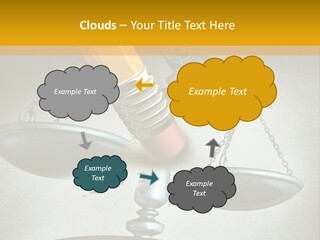 A Pencil And A Pencil On Top Of A Scale PowerPoint Template
