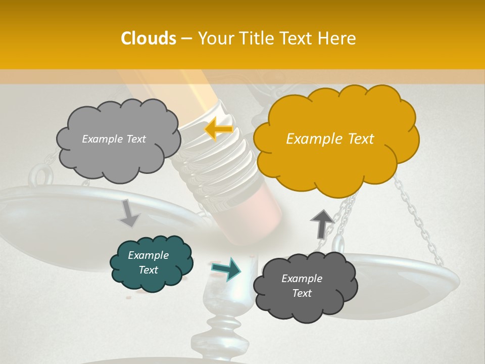 A Pencil And A Pencil On Top Of A Scale PowerPoint Template
