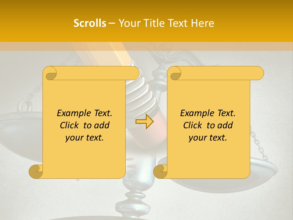 A Pencil And A Pencil On Top Of A Scale PowerPoint Template