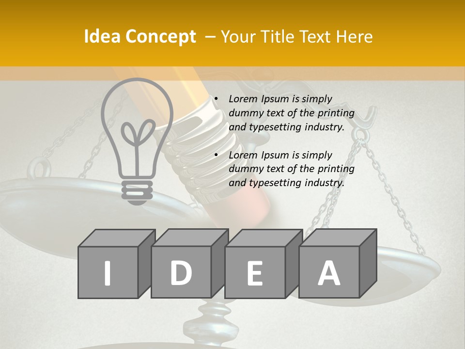 A Pencil And A Pencil On Top Of A Scale PowerPoint Template