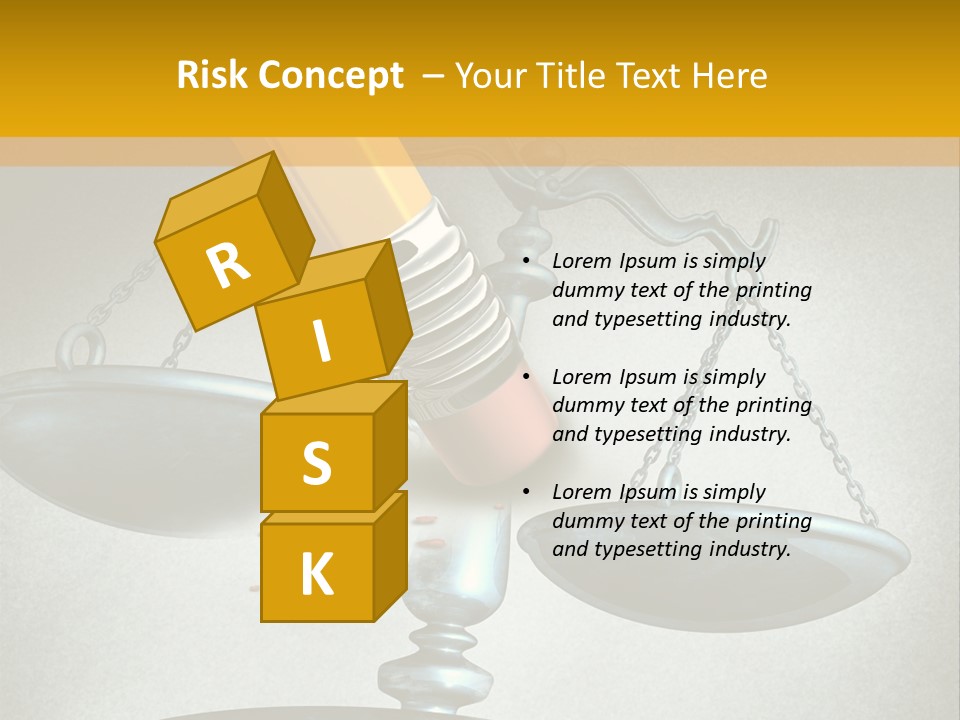 A Pencil And A Pencil On Top Of A Scale PowerPoint Template