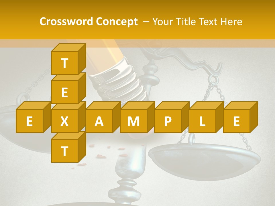 A Pencil And A Pencil On Top Of A Scale PowerPoint Template