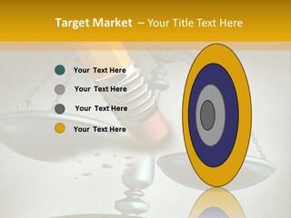 A Pencil And A Pencil On Top Of A Scale PowerPoint Template