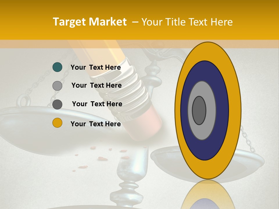 A Pencil And A Pencil On Top Of A Scale PowerPoint Template