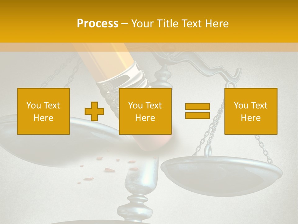 A Pencil And A Pencil On Top Of A Scale PowerPoint Template