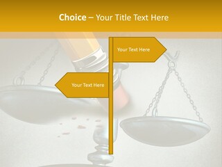 A Pencil And A Pencil On Top Of A Scale PowerPoint Template