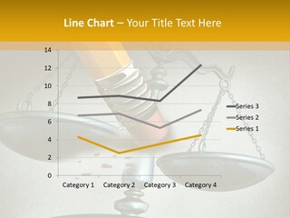 A Pencil And A Pencil On Top Of A Scale PowerPoint Template