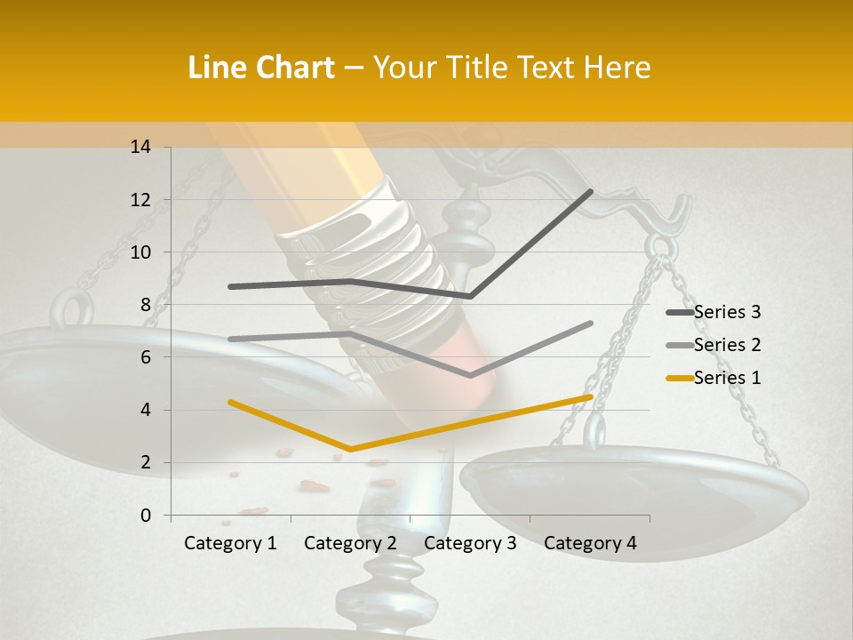 A Pencil And A Pencil On Top Of A Scale PowerPoint Template