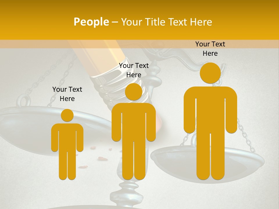 A Pencil And A Pencil On Top Of A Scale PowerPoint Template