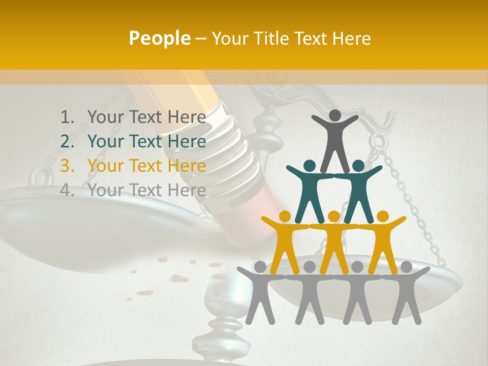 A Pencil And A Pencil On Top Of A Scale PowerPoint Template