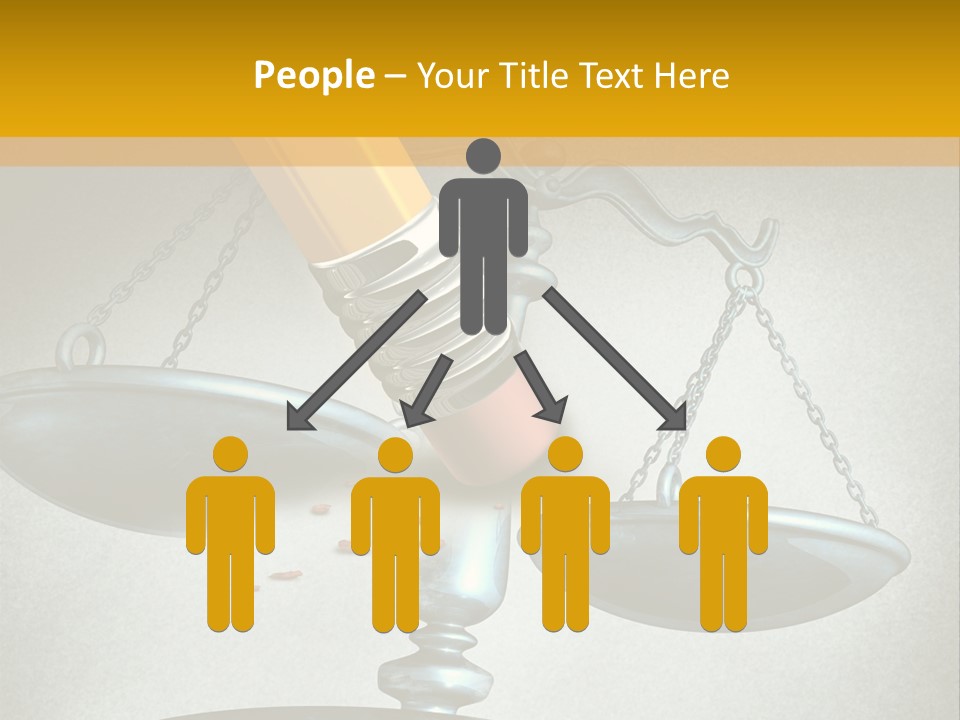 A Pencil And A Pencil On Top Of A Scale PowerPoint Template