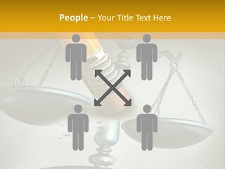 A Pencil And A Pencil On Top Of A Scale PowerPoint Template