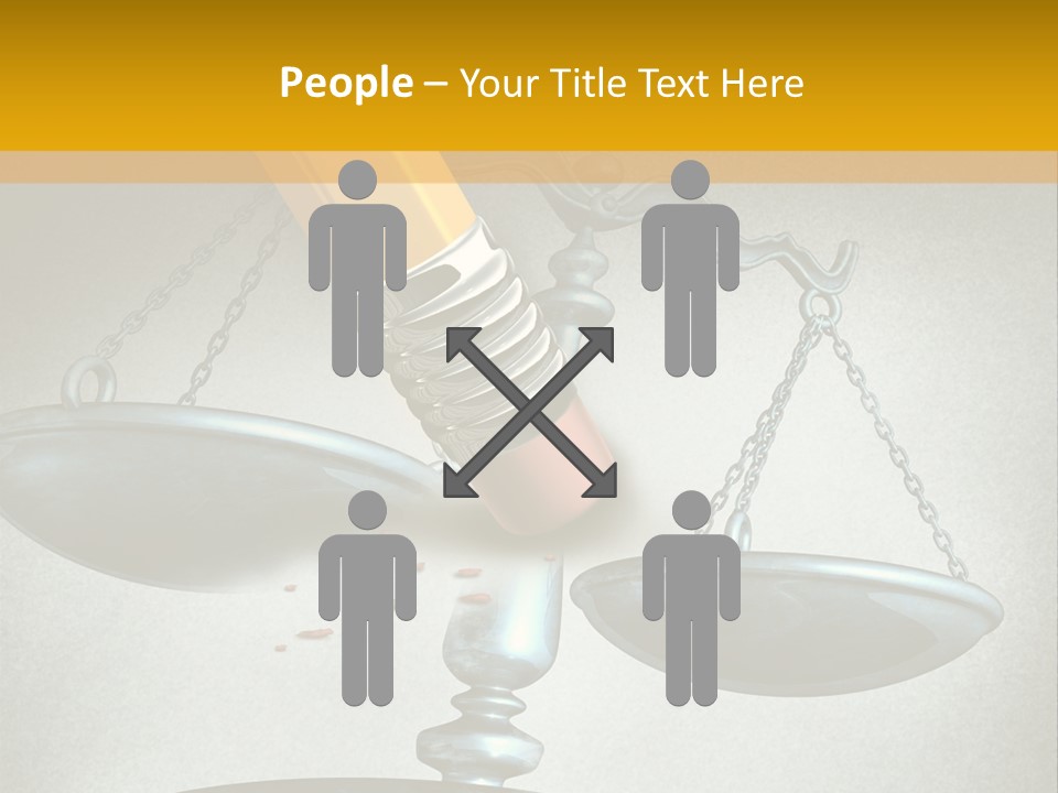 A Pencil And A Pencil On Top Of A Scale PowerPoint Template