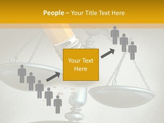 A Pencil And A Pencil On Top Of A Scale PowerPoint Template