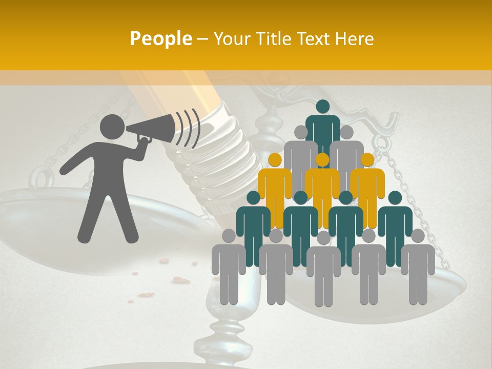 A Pencil And A Pencil On Top Of A Scale PowerPoint Template