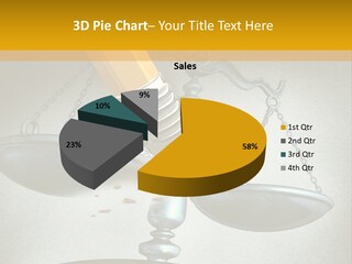 A Pencil And A Pencil On Top Of A Scale PowerPoint Template