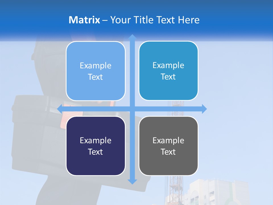 A Construction Worker Holding A Tool Box In Front Of A Crane PowerPoint Template