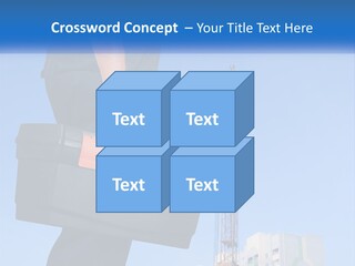 A Construction Worker Holding A Tool Box In Front Of A Crane PowerPoint Template