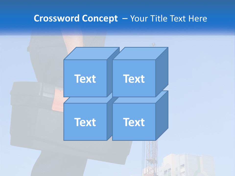 A Construction Worker Holding A Tool Box In Front Of A Crane PowerPoint Template