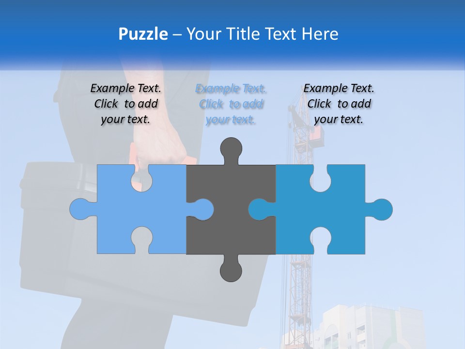 A Construction Worker Holding A Tool Box In Front Of A Crane PowerPoint Template