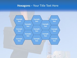 A Construction Worker Holding A Tool Box In Front Of A Crane PowerPoint Template