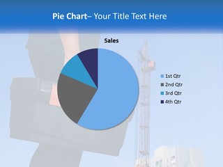 A Construction Worker Holding A Tool Box In Front Of A Crane PowerPoint Template