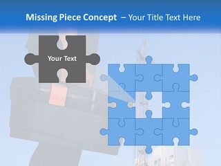 A Construction Worker Holding A Tool Box In Front Of A Crane PowerPoint Template