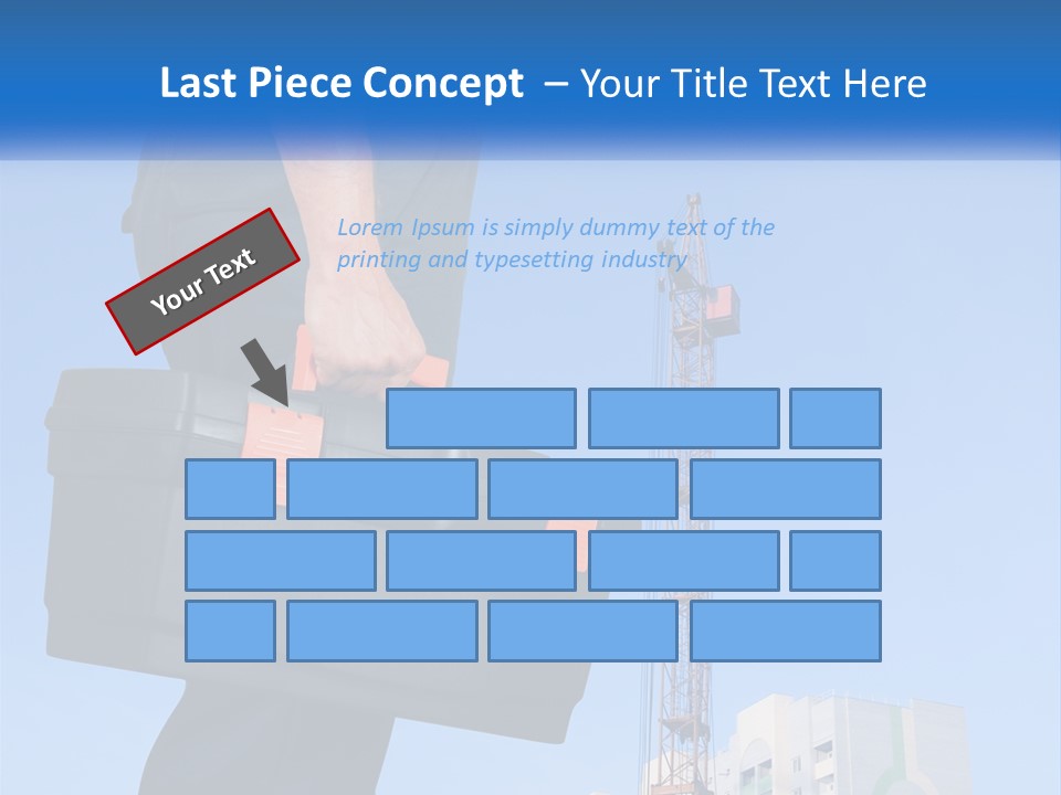 A Construction Worker Holding A Tool Box In Front Of A Crane PowerPoint Template
