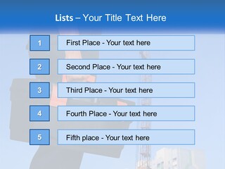 A Construction Worker Holding A Tool Box In Front Of A Crane PowerPoint Template