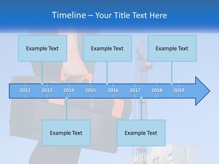 A Construction Worker Holding A Tool Box In Front Of A Crane PowerPoint Template