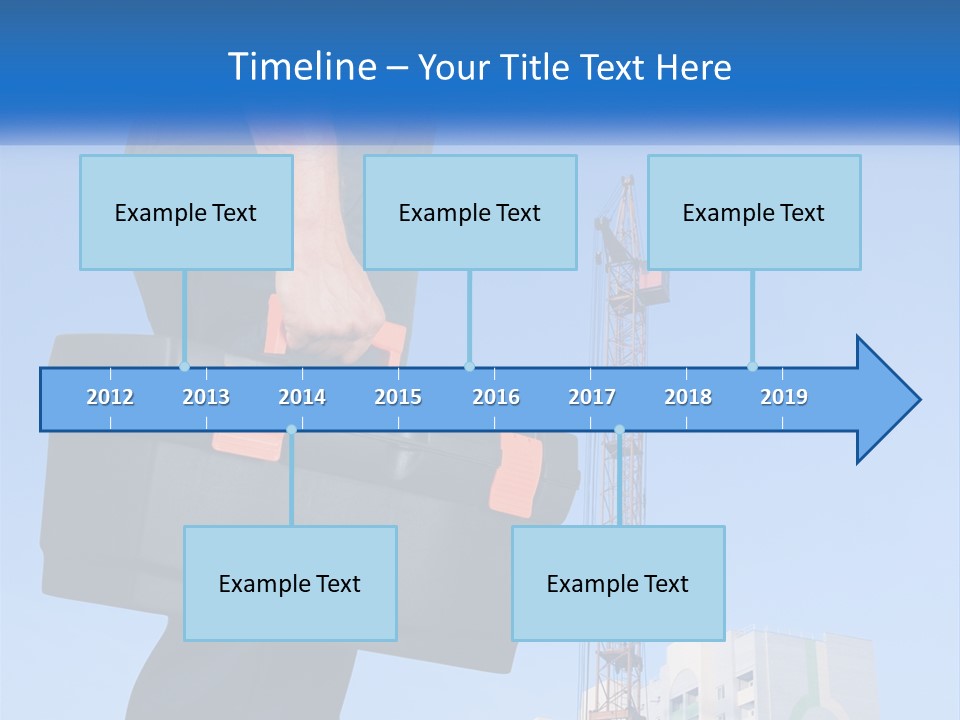 A Construction Worker Holding A Tool Box In Front Of A Crane PowerPoint Template