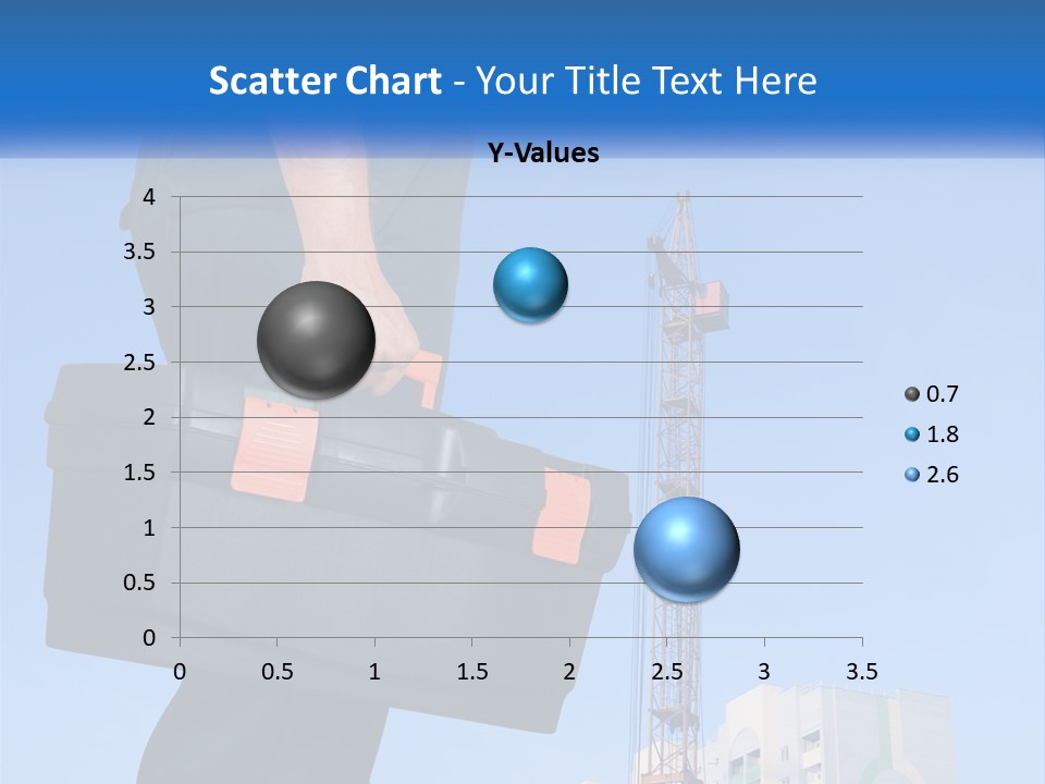 A Construction Worker Holding A Tool Box In Front Of A Crane PowerPoint Template