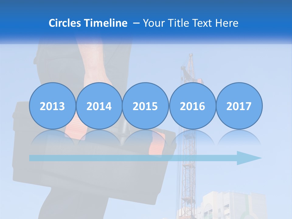 A Construction Worker Holding A Tool Box In Front Of A Crane PowerPoint Template