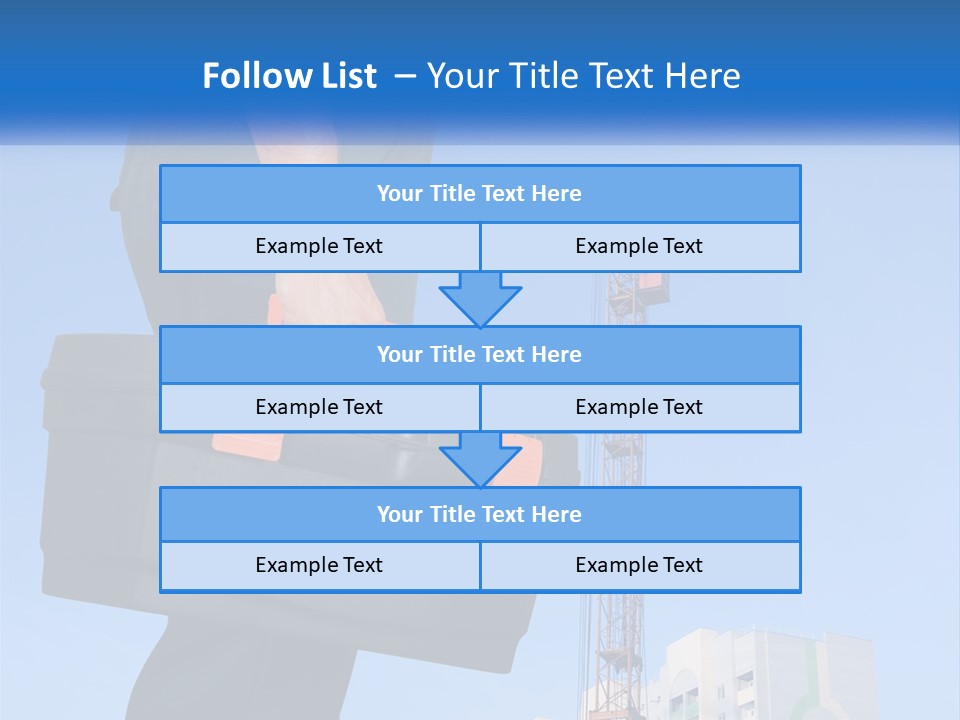 A Construction Worker Holding A Tool Box In Front Of A Crane PowerPoint Template