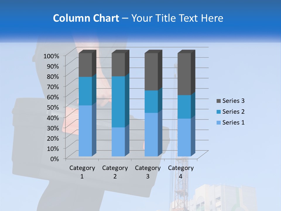 A Construction Worker Holding A Tool Box In Front Of A Crane PowerPoint Template