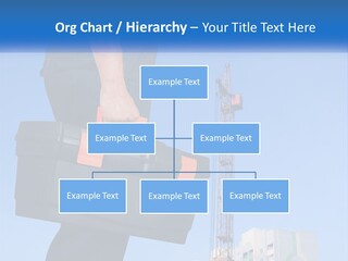 A Construction Worker Holding A Tool Box In Front Of A Crane PowerPoint Template