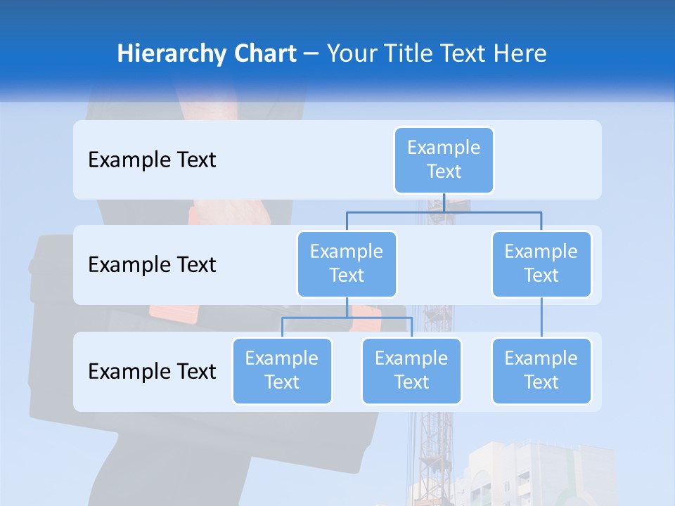 A Construction Worker Holding A Tool Box In Front Of A Crane PowerPoint Template