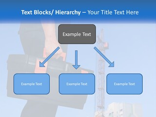A Construction Worker Holding A Tool Box In Front Of A Crane PowerPoint Template