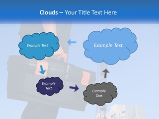 A Construction Worker Holding A Tool Box In Front Of A Crane PowerPoint Template