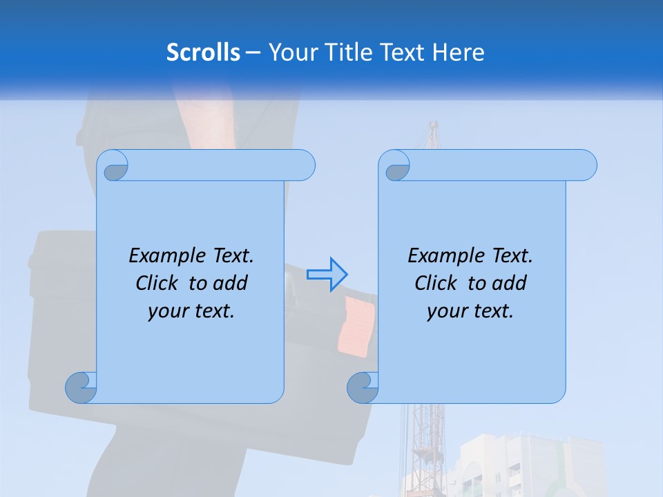 A Construction Worker Holding A Tool Box In Front Of A Crane PowerPoint Template