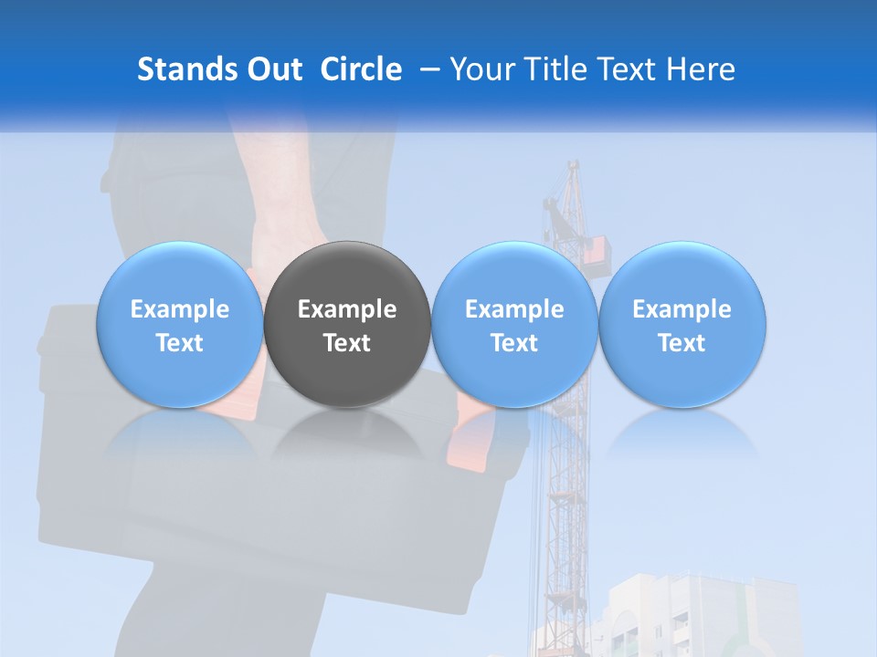 A Construction Worker Holding A Tool Box In Front Of A Crane PowerPoint Template