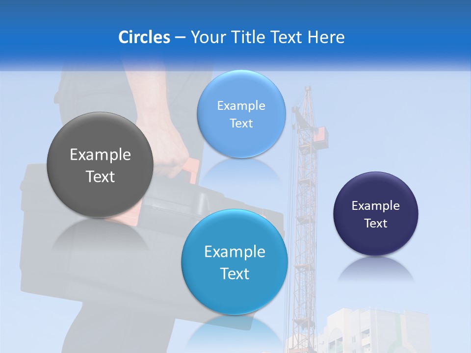 A Construction Worker Holding A Tool Box In Front Of A Crane PowerPoint Template