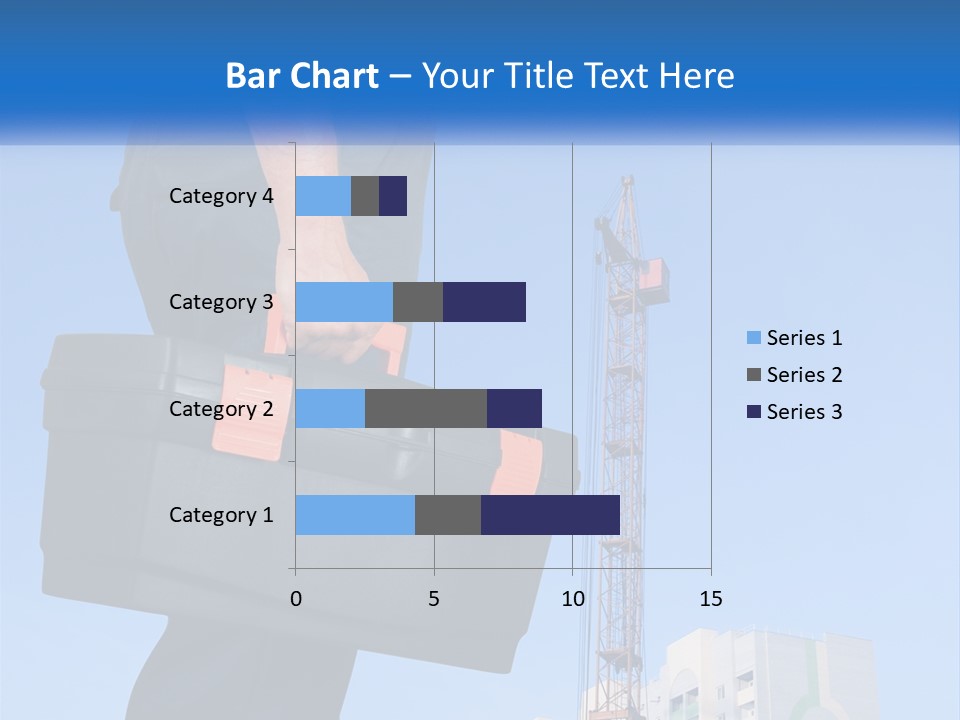 A Construction Worker Holding A Tool Box In Front Of A Crane PowerPoint Template